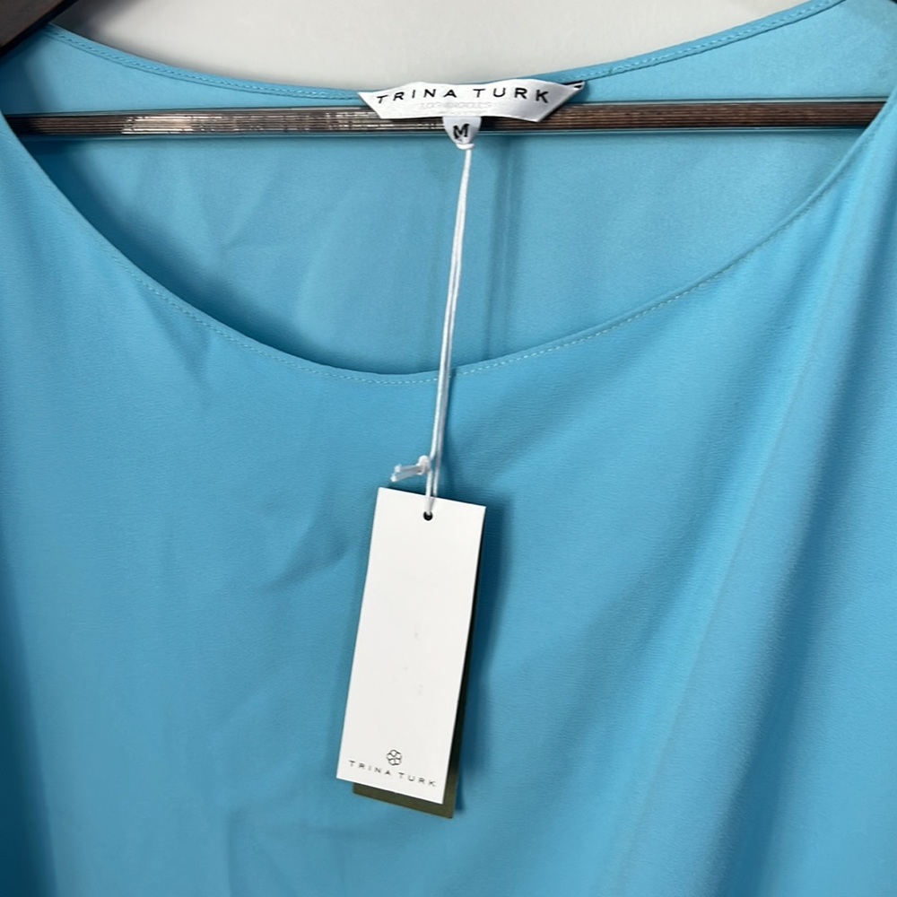 Trina Turk Asymmetrical Radiant Top BLUE - Picture 6 of 7